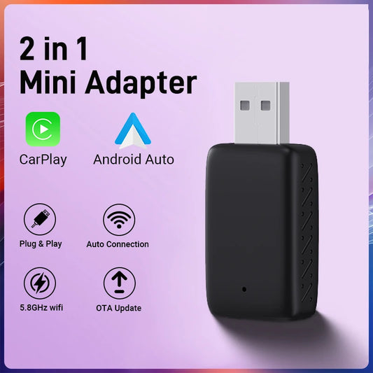 2-in-1 Wireless CarPlay & Android Auto Adapter