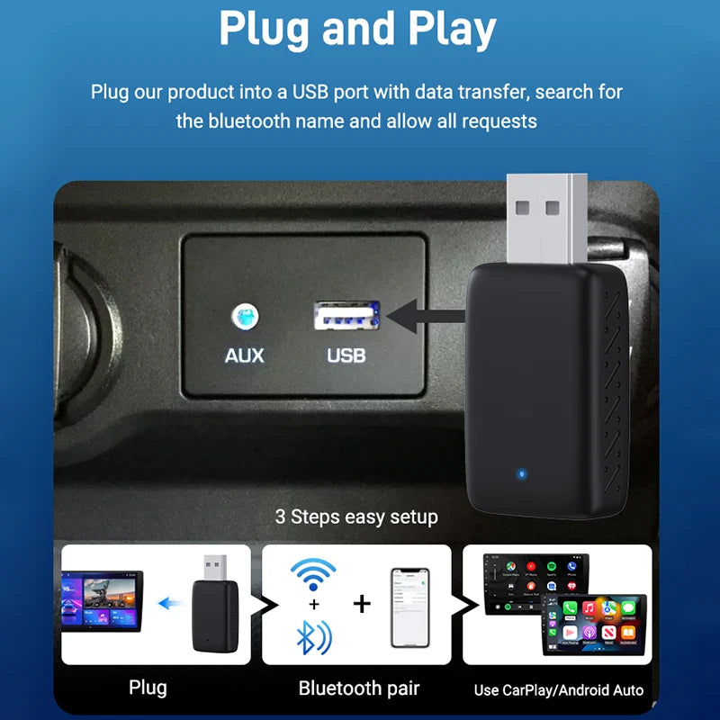 2-in-1 Wireless CarPlay & Android Auto Adapter
